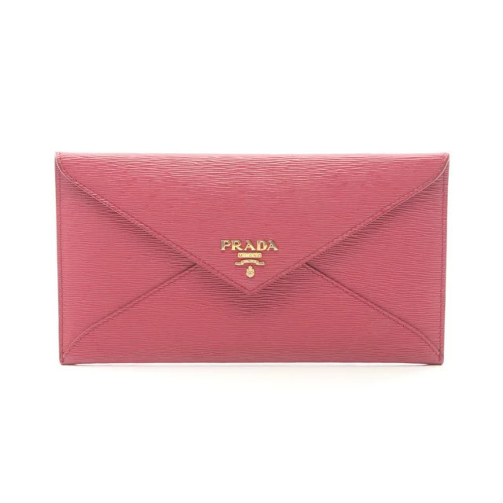 Prada Billfold Wallet Leather Pink